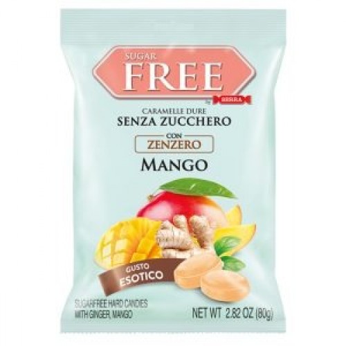 Serra Mini Hard Candies with Mango & Ginger  (Sugar Free) 80g 