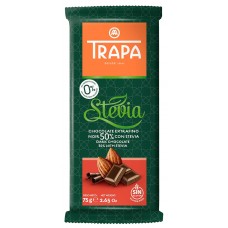 TRAPA Dark Chocolate with Almond & Stevia (50%) 75g