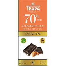 TRAPA Dark Chocolate with Almonds 175g 