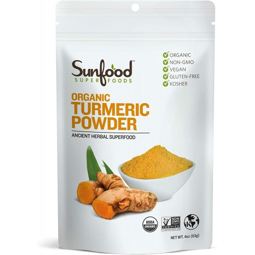 sunfood organic turmeric powder 113g