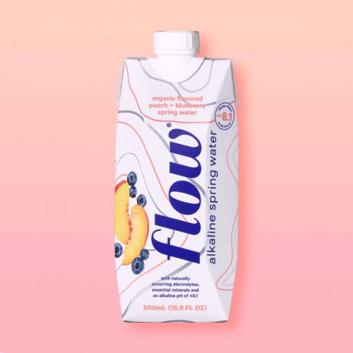 Flow Spring Water with Organic Peach Blueberry Flavored 500ml 