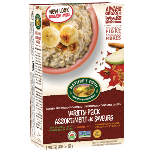 NATURES PATH Organic GF  Variety Pack Oatmeal (8 Packets/320g)