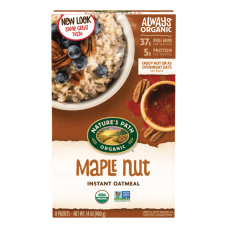 NATURES PATH Organic Maple Nut Oatmeal (8 Packets/400g)