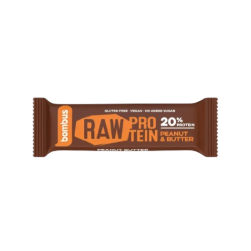 bombus GF Raw Protein Bar ( 20% Protein) with Peanut Butter 50g 