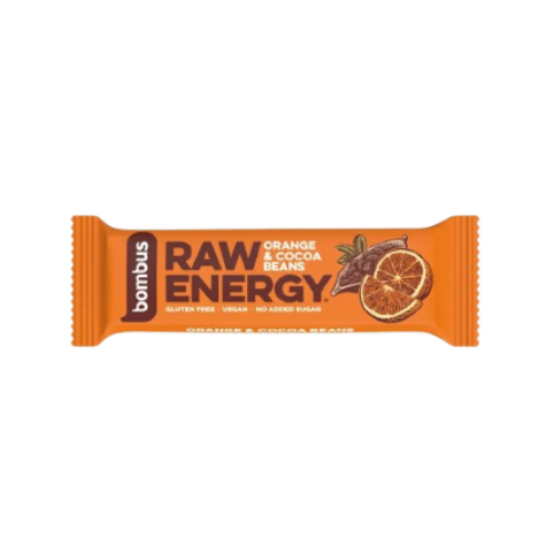 bombus GF RAW Energy Bar with Orange & Cocoa Beans  50g 