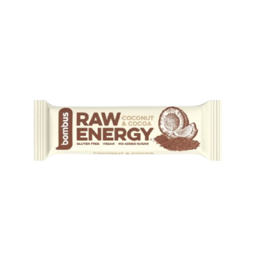 bombus GF RAW Energy Bar with Coconut & Cocoa  50g 