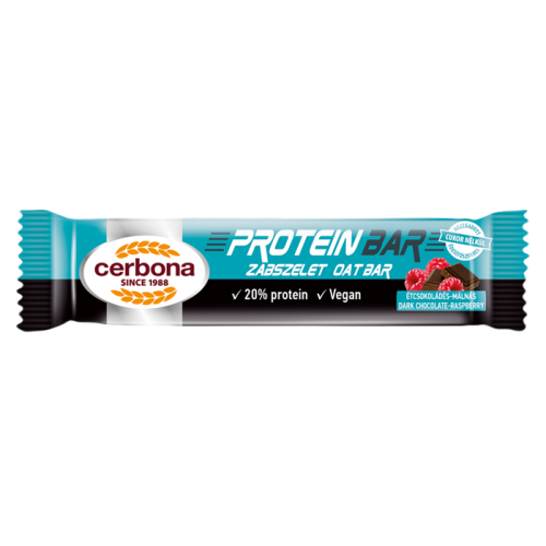 Cerbona Dark Chocolate -Raspberry Oat Bar with Protein 40g