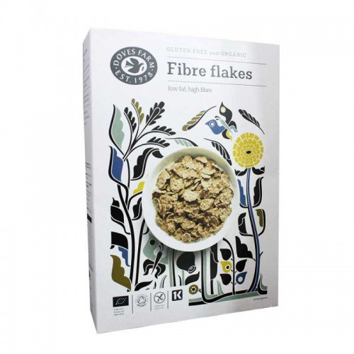 Doves Farm Organic Fiber Flakes Low Fat , High Fiber 375g 