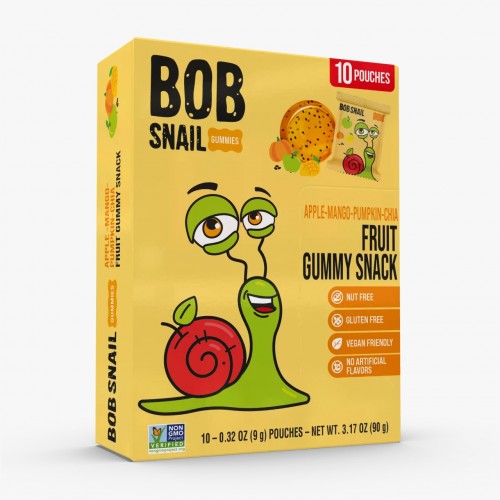 BOB SNAIL Apple-Mango-Pumpkin-Chia Jellies with No-Added-Sugar 90g