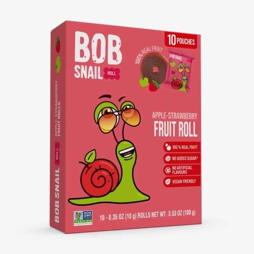 BOB SNAIL Apple-Strawberry Rolls with No-Added-Sugar 100g