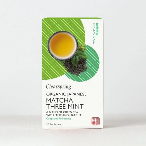 Clearspring organic Blend of Green Tea with Mint & Matcha 20 Tea Sachet (36g)