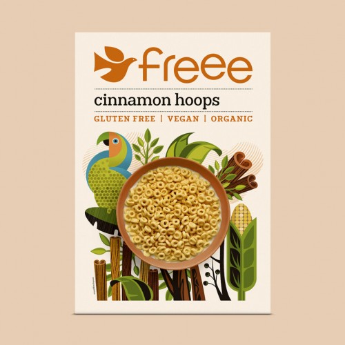 Doves Farm Organic GF Cinnamon Hoops Cereals 300g