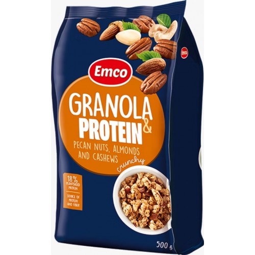 Emco Protein Granola with Pecan Nuts, Almonds & Cashews 500g