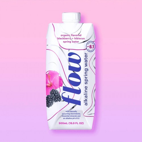 Flow Spring Water with Organic Black Berry Hibiscus Flavored 500ml