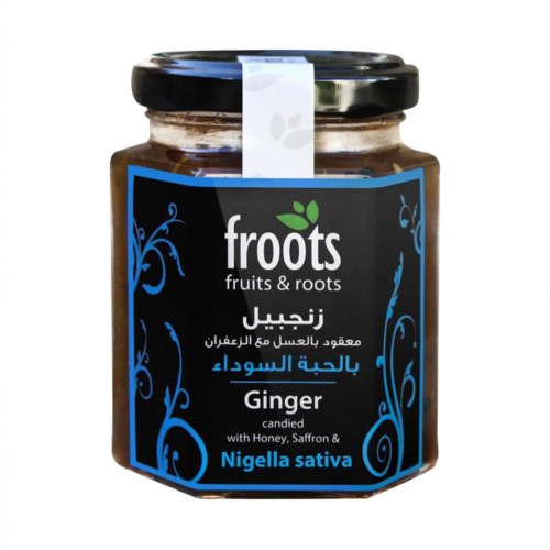 froots Ginger Candied with Honey, Saffron & Nigella Sativa 230g