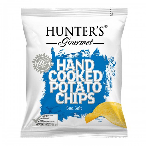 HUNTER FOODS GF Hand Cooked Potato Chips with Sea Salt 125g