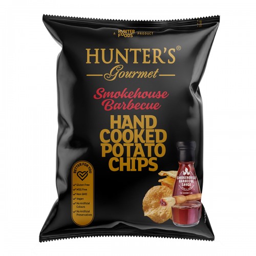 HUNTER FOODS GF Hand Cooked Potato Chips with Smoke-House BBQ 125g