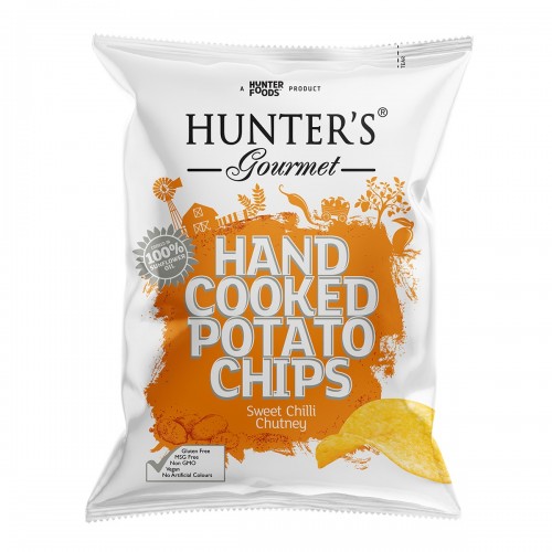 HUNTER FOODS GF Hand Cooked Potato Chips with Sweet Chilli Chutney 125g