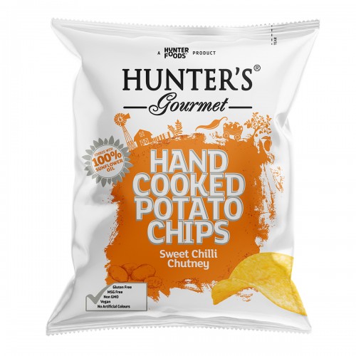 HUNTER FOODS GF Hand Cooked Potato Chips with Sweet Chilli Chutney 40g