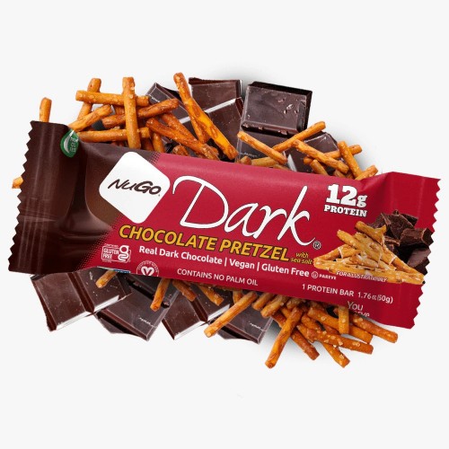 NuGo GF Dark Chocolate Pretzel with Sea-Salt Bar 50g