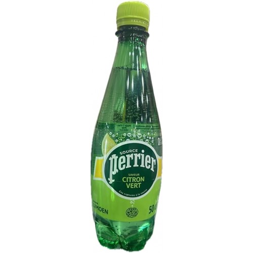 Perrier Sparkling Natural Mineral Water With Natural Lime Flavor Pet Bottle 500ml