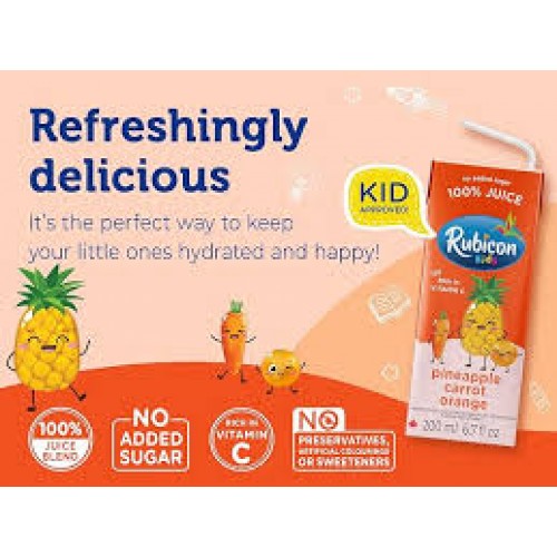 Rubicon Kids Pineapple, Carrot & Orange 200ml (No-Added-Sugar) 200ml