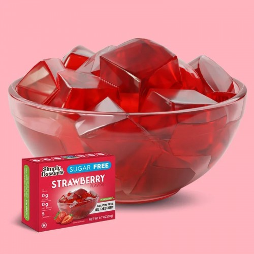 Simply Desserts GF Sugar-Free Strawberry Plant Based Jel Dessert 20g