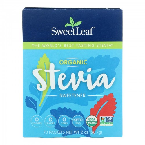 SweetLeaf عشبة الإستيفيا العضوية بديل السكر 70ظرف
