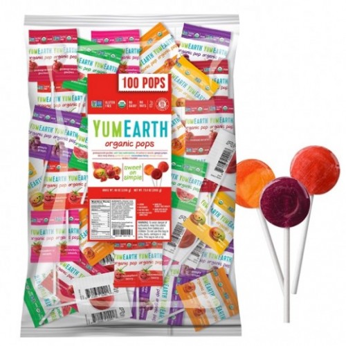 YUM EARTH Organic Fruits Lollipops 620g (100 Lollipops)