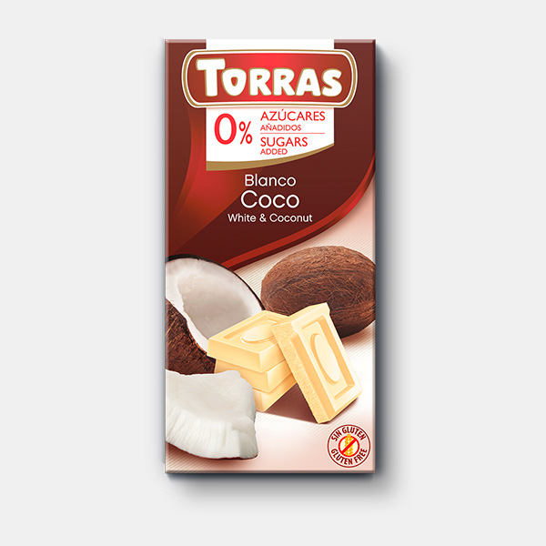 Torras White Chocolate with Coconut 75g