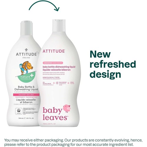 Attitude Baby Bottle Free Fragrance Dish washing Liquid 700ml