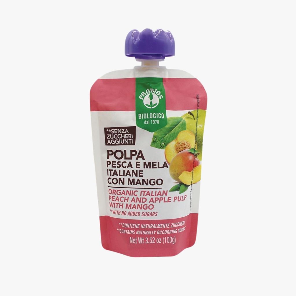 Probios Org. Peach, Apple & Mango Puree 100g