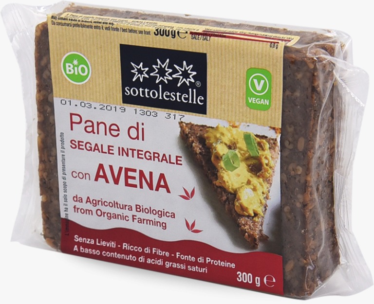 sottolestelle Organic Whole-Meal Rye Bread with Oats 300g