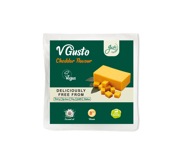 V Gusto GF Cheddar Flavor Block 200g