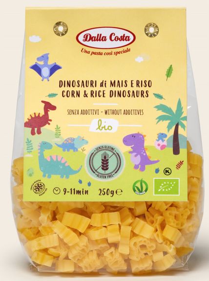 Dalla Costa Organic Corn & Rice Dinosaurs Pasta 250g