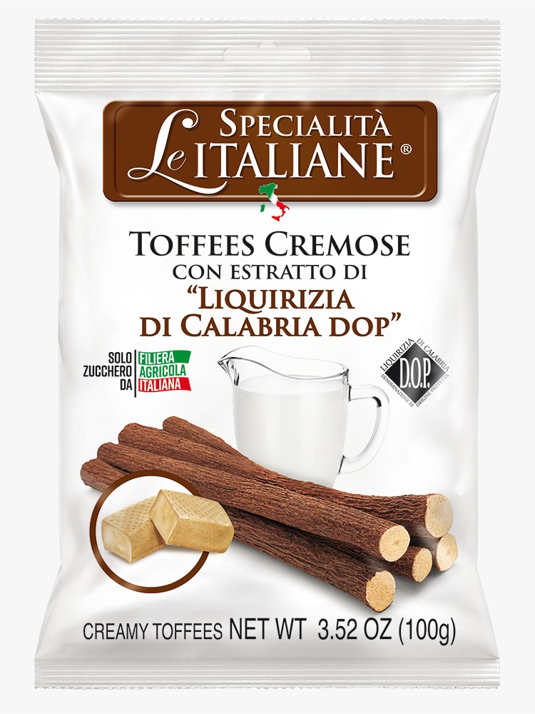SPECLALITA Le ITALIANE Creamy Toffees with Extract of Calabria Liquorice 100g