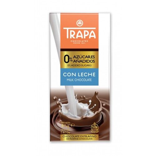 TRAPA Milk Chocolate (N0-Added-Sugar)80g