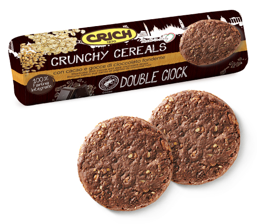 CRICH Crunchy Cereal Double Chocolate Biscuits with Cacao & Dark Chocolate Chips 250g