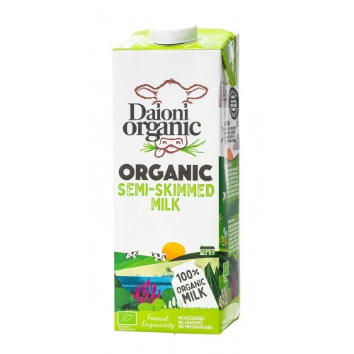 Daioni Organic Organic Semi-Skimmed Cow Milk 1L