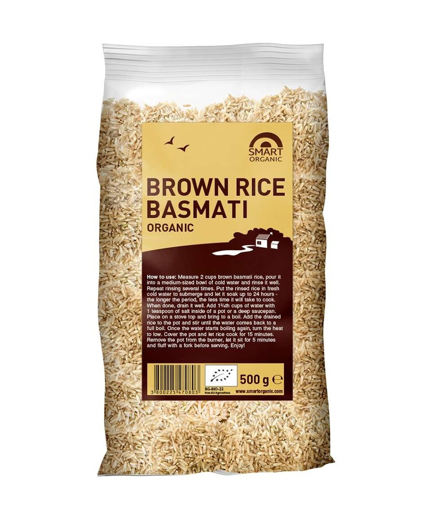 Smart Organic Brown Basmati Rice 500g