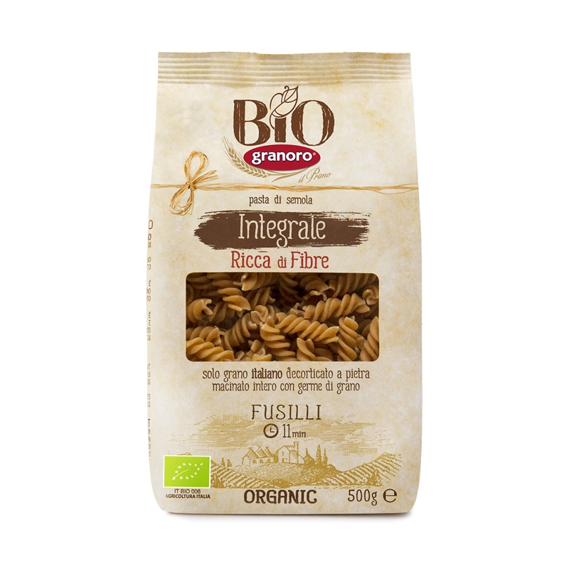 Granoro Organic Whole Meal Wheat Semolina Fusilli 500g