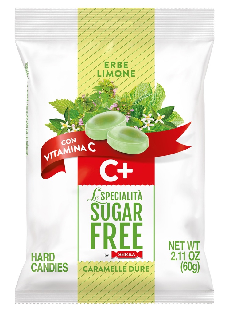 Serra Mini Hard Candies with Herbs Lemon & Vitamin C Sugar Free 60 g