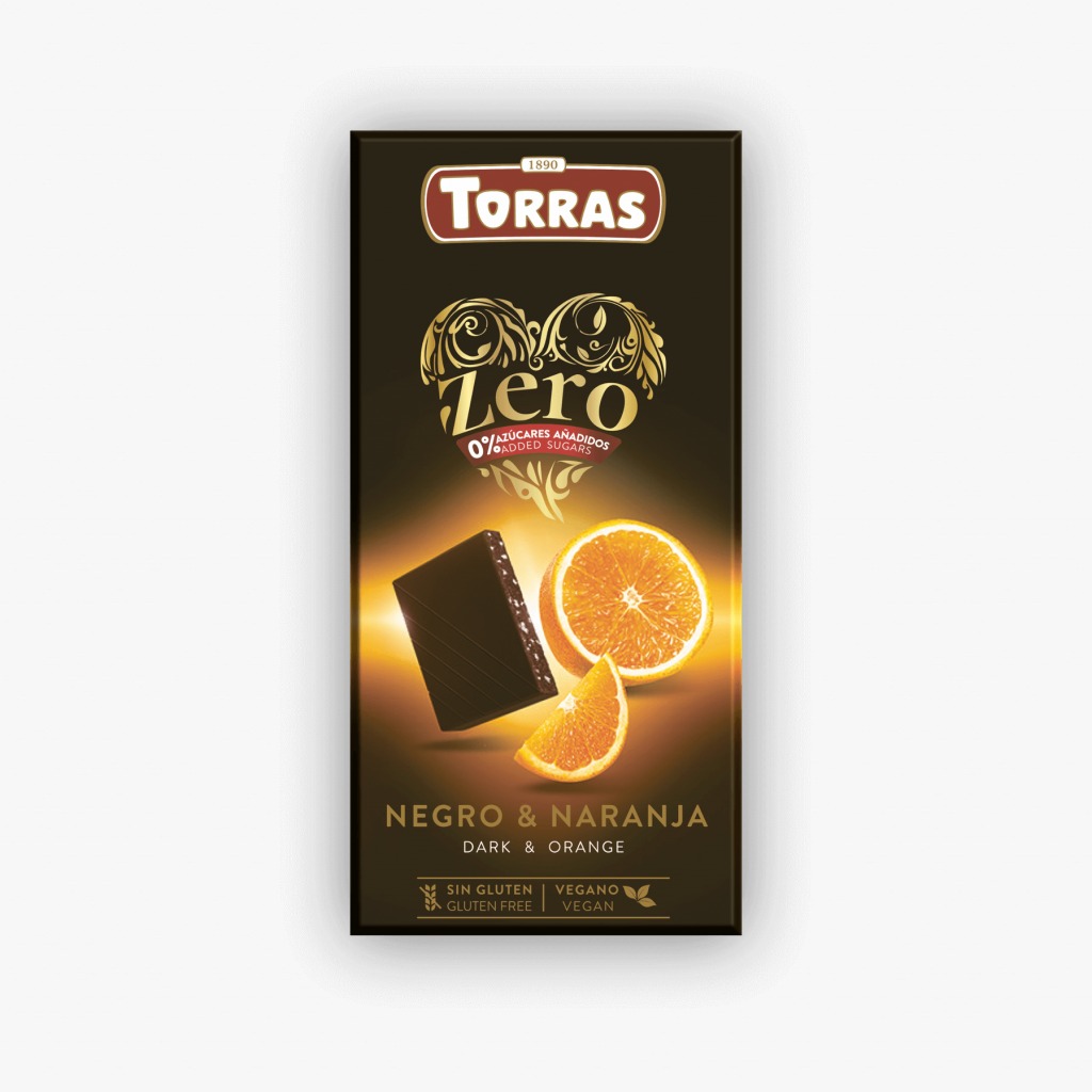 Torras Dark Chocolate 72% with Orange ZERO Sugar 125g