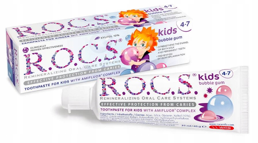 Rocs toothpaste Kids Bubble gum45g