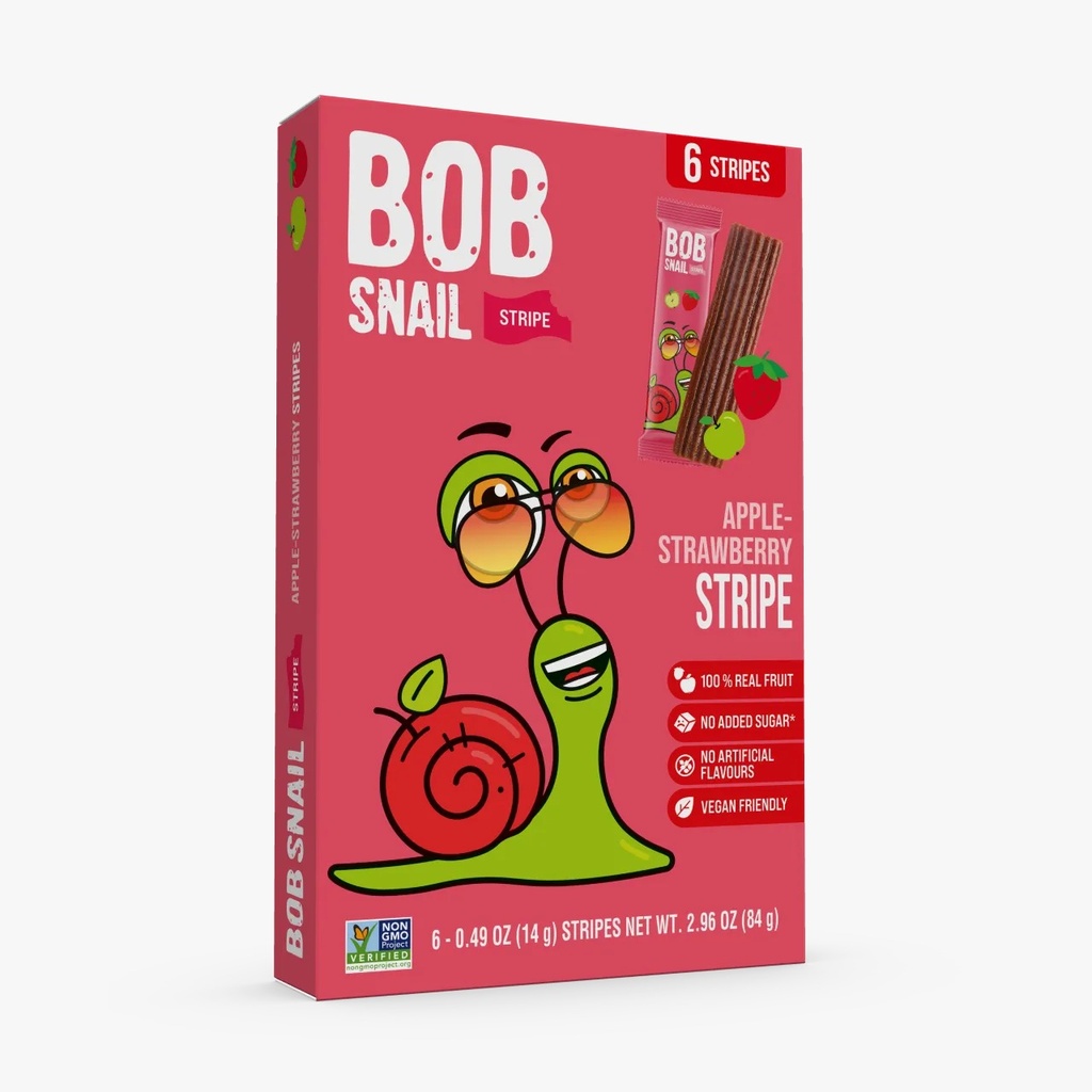 BOB SNAIL Apple-Strawberry Stripes with No-Added-Sugar 84g