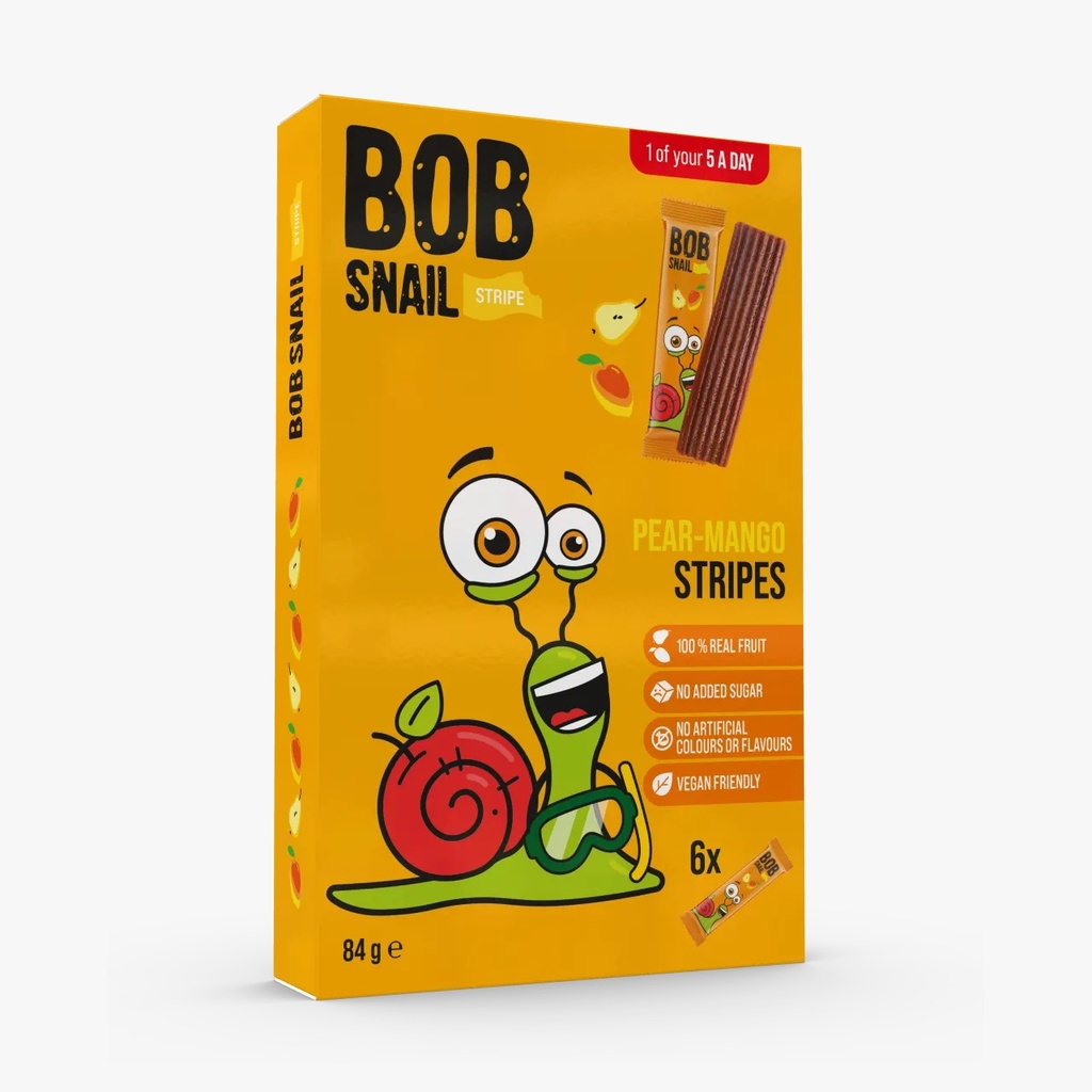 BOB SNAIL شرائط إجاص ومانجو خالية من السكر المضاف 84 غ