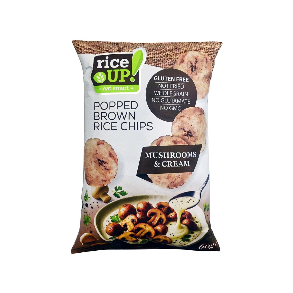 [3800233078015] Rice UP Popped Brown Rice Chips with Mushroom & cream60g
