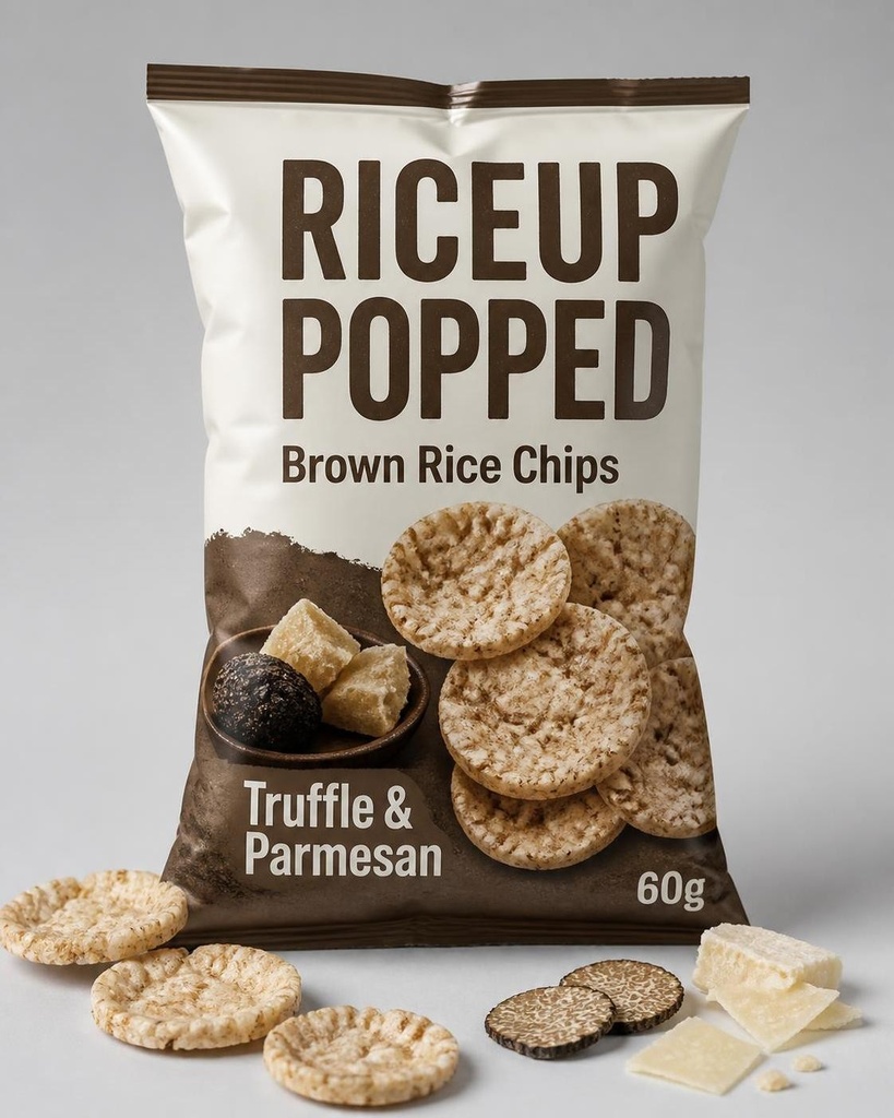 [3800233077957] RICEUP POPPED Brown Rice Chips with Truffle & Parmesan60g