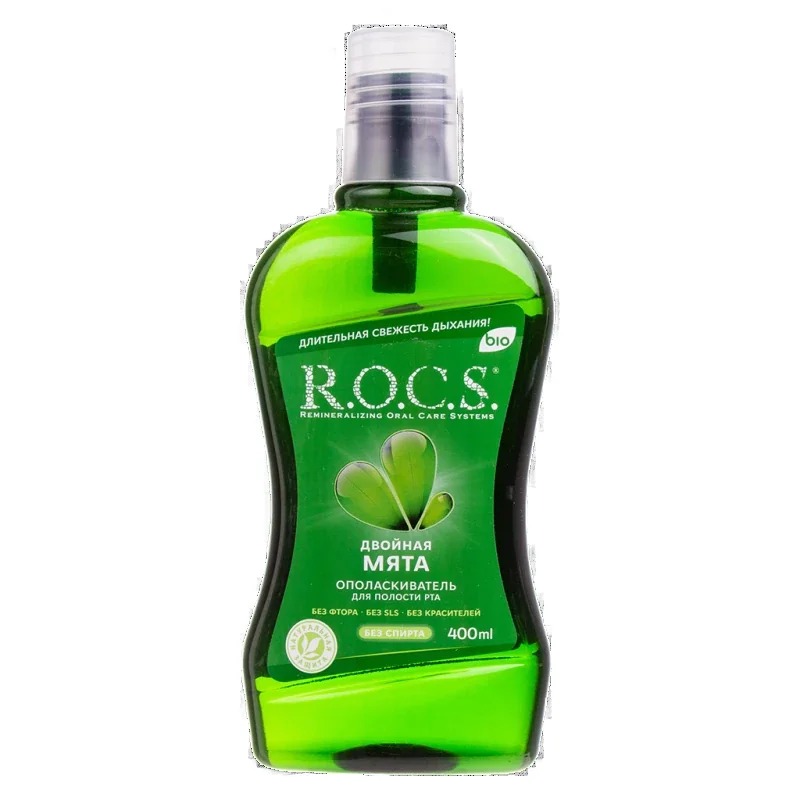 [4607034478100] ROCS Mouthwash Double Mint 400 ml